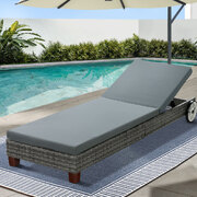 Grey Patio Day Bed With Wheels