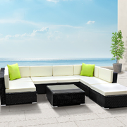 8-Piece Outdoor Sofa Set Wicker Couch Lounge Setting 7 Seater