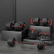 40Kg Adjustable Dumbbells Set Kettle Bell Weight Plates Barbells Gym