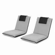 2X Floor Lounge Sofa Bed Cushions in Luxurious Grey Velvet