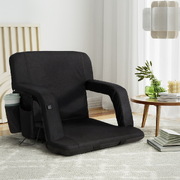 Black Lounge Sofa Bed with Heated Armrest