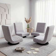 Swivel Floor Chair 360° Foldable Lounge Seat 4 Pack | EXTG