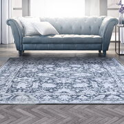 Floor Rugs Large 120x170 Area Rug Vintage Carpet Mat Soft Blue Bedroom