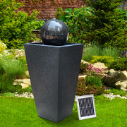 Solar Powered Water Fountain - Black
