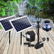 110W LED Lights Solar Fountain with Battery Outdoor Fountains Submersible Water Pump