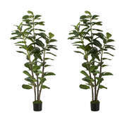 Artificial Fiddle Leaf Fig Tree 2 Pack 150cm Lifelike Faux Potted Indoor Plant