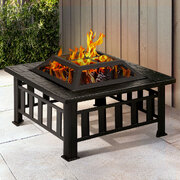 Fire Pit Bbq Grill 2-In-1 Table