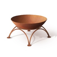 Grillz Rustic Fire Pit Brazier Portable Charcoal Iron Bowl Outdoor Wood Burner 50CM