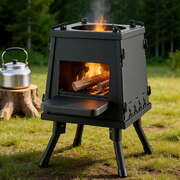 Fire Pit BBQ Portable Outdoor Fireplace Metal Camping Stove for Boiling Water, BBQ, Picnics