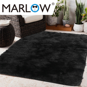Floor Rug Shaggy Rugs Soft Large Carpet Area Tie-dyed 120x160cm Black