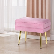 Ottoman Storage Foot Stool Velvet Pink