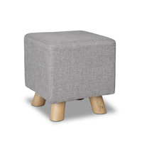 Artiss Fabric Square Foot Stool - Grey