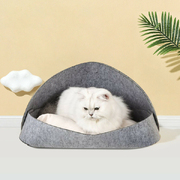 Pet Bed Cat Dog Donut Nest Calming Mat Mattress Soft Washable Deep Sleeping Grey