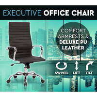 Executive Premium PU Leather Office Chair Deluxe Black 2