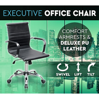 Executive Premium PU Leather Work Chair Deluxe Black 3