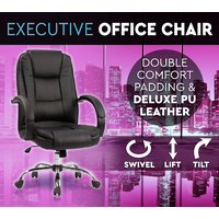 Executive Premium PU Leather Office Chair Deluxe Black 13