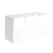 High Gloss Sideboard Cabinet Storage Drawers White 150cm 