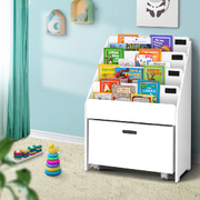 Kids Bookcase Childrens Bookshelf Organiser Storage Shelf Wooden White