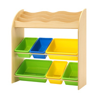 Kids Bookshelf Toy Box Bin Organizer Children Bookcase 3 Tiers