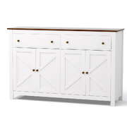 Buffet Sideboard Storage Cabinet Kitchen Cupboard 2 Drawers 140CM White