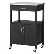 Kitchen Island Trolley Rolling Serving Cart Storage Drawer Cupboard 60cm