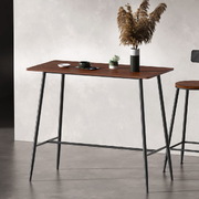 High Wood Bar Table: Industrial Dining Desk with Kitchen Shelf for Wooden Cafe Pub