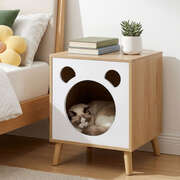 Cat Bedside Table Wood Pet House Furniture | EXTG