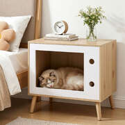 Cat Bedside Table Solid Wood Pine 60cm | EXTG