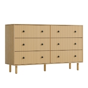 6 Chest of Drawers Flutted Front - RUTH Oak
