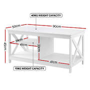 White Coffee Table with Open Storage Shelf – Perfect for Books, Décor