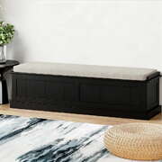  Storage Ottoman Blanket Box 140cm Fluted Black - Durable