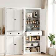 6-Tier Storage Cabinet Pantry Cupboard White 2pk | EXTG