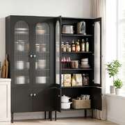 Fluted Buffet Sideboard Cabinet 5-Tier Black Set 2 | EXTG