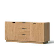 Buffet Sideboard Cabinet Storage Kitchen Cupboard Drawers Round Edge Oak Premium Quality Design
