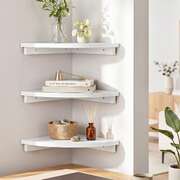 Corner Floating Wall Shelves 3pc White | EXTG