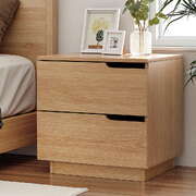 Bedside Table with 2 Drawers, Solid Pine Wood Nightstand for Bedroom