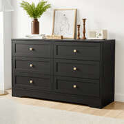 6 Chest of Drawers Tallboy Cabinet LEIF Black Premium Quality Design Outdoor Collection Versatile Use Home Upgrade