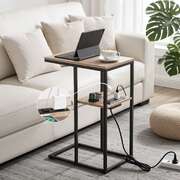 C-Shaped Side Table Charging Station 2-Tier | EXTG