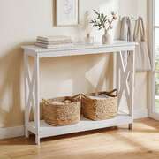 Console Table 2-Tier Hallway Entryway 100cm White | EXTG