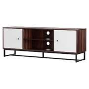 TV Unit 150cm Storage Shelves Walnut White