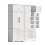 2X Buffet Sideboard Cabinet Pantry Kitchen Storage Cupboard Drawers Doors