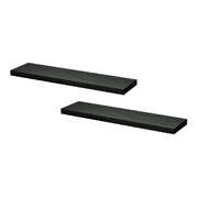 Floating Wall Shelf 2 Tier Storage Rack Black 90cm