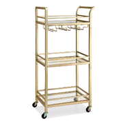 Kitchen Island Cart Trolley Rolling Serving Storage Wine Glass 43Cm