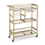 Bar Cart Drinks Trolley Serving Wine Rack Glass Holder 3 Hooks 72Cm