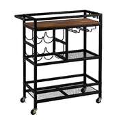 Bar Cart Drinks Trolley Wine Rack 72cm Black | EXTG