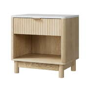 Bedside Table Nightstand 1 Drawer With Shelf Storage Pine Finish