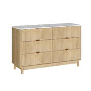 Chest of Drawers 6 Drawer Dresser Table With Storage Pine Finish