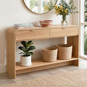 Pine Console Table 120cm Hallway Entryway Drawers | EXTG