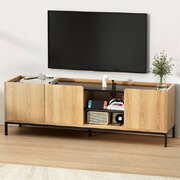 TV Unit Entertainment Unit Storage Cabinet Shelf 160cm Pine - Elegant