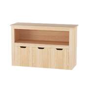 Kids Bookshelf 3 Drawers Storage Children Bookcase Toy Organiser Display Wooden
